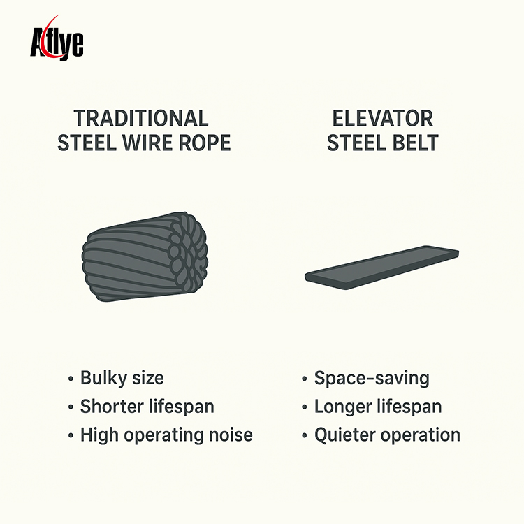 Differences Between Elevator Steel Belt and Steel Wire Rope