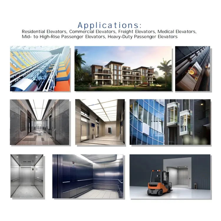 Applications-1-1788763726882 EB-43A Elevator Coated Steel Belt 30x3.3mm 43KN High Load Traction Belt
